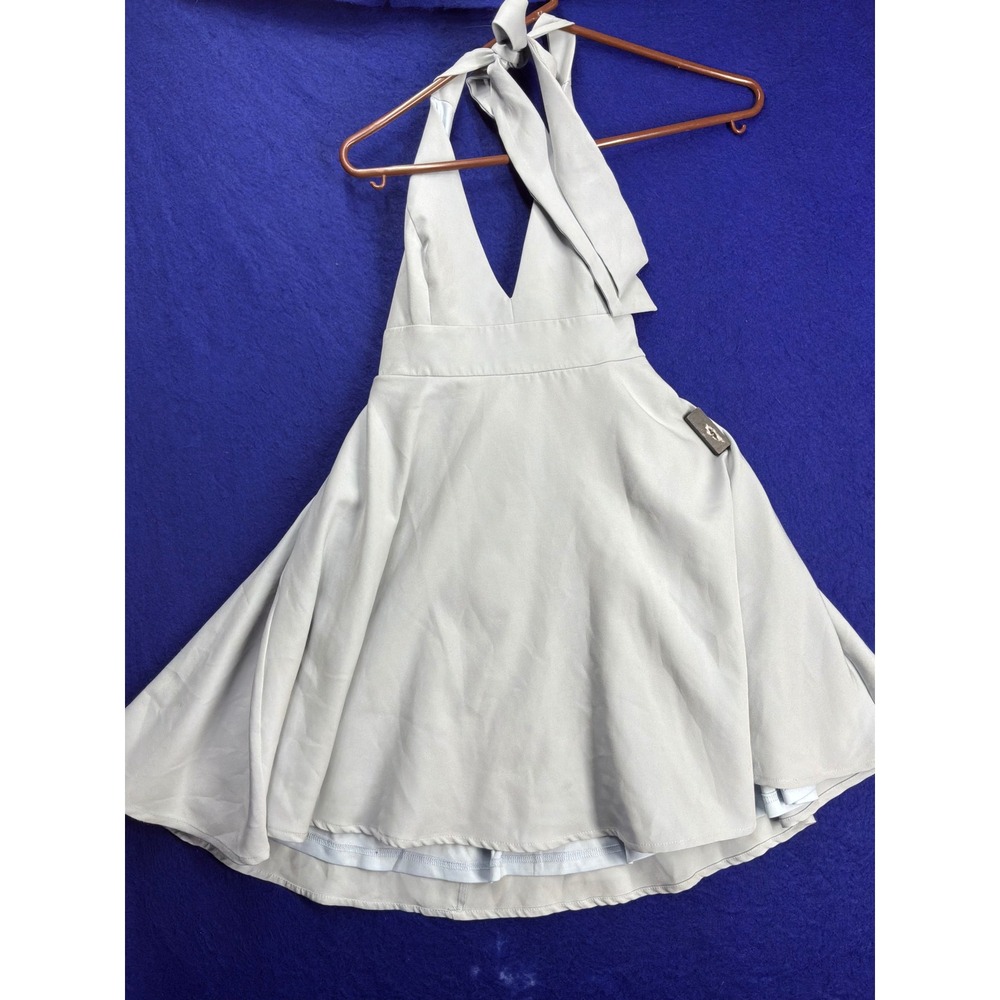 Coquette Women Windsor Halter Mini Skater Dress S Light Blue CD23328-1
